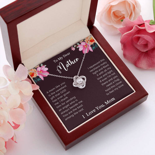 To My Mother Love Knot Necklace Gift
