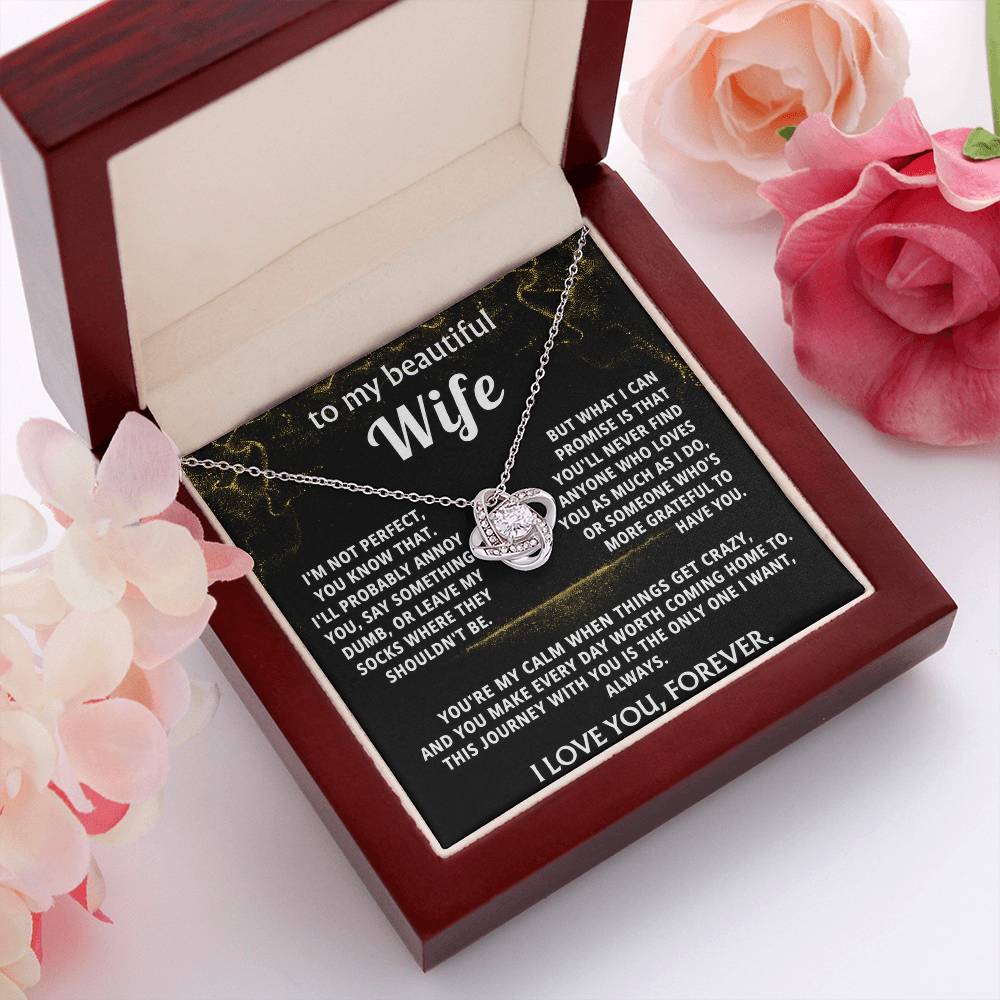 To My Wife Love Knot Necklace Gift