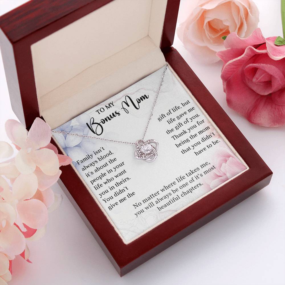 To My Bonus Mom Knot Necklace Gift