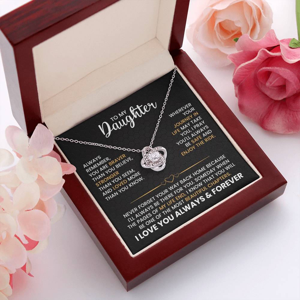 Daughter Love Knot Necklace Gift