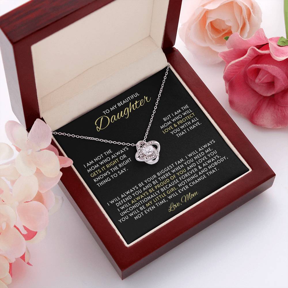 Daughter Love Knot Necklace Gift from Mom
