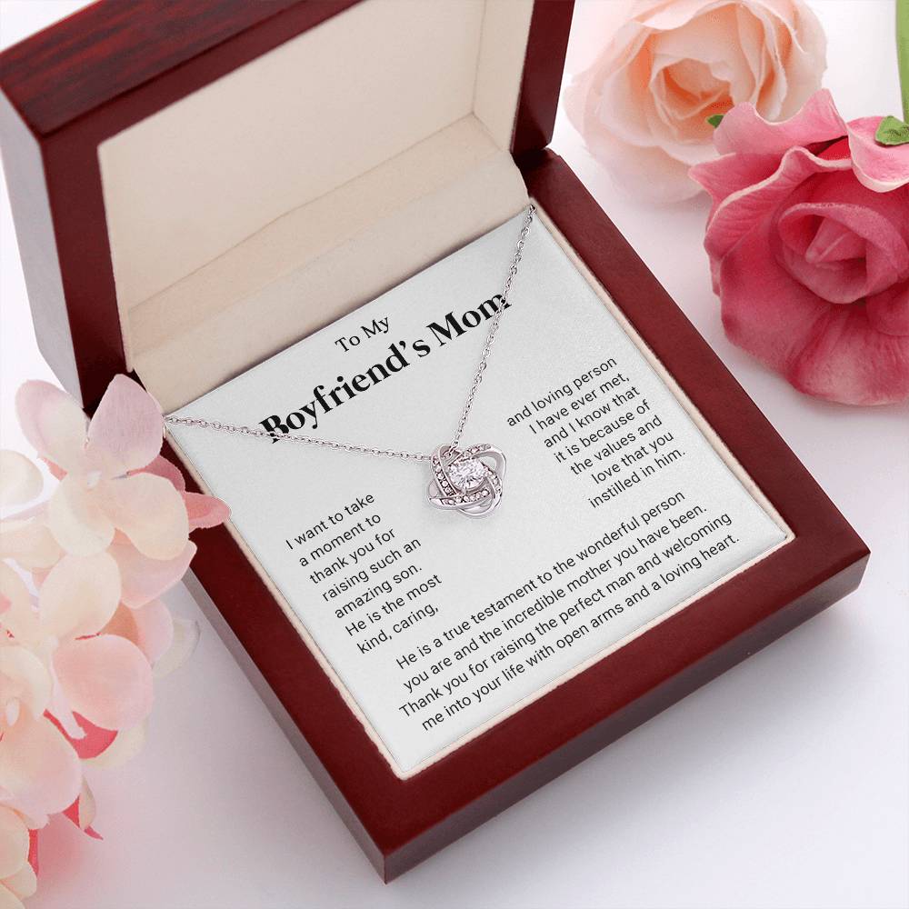 To My Boyfriend's Mom Knot Necklace Gift
