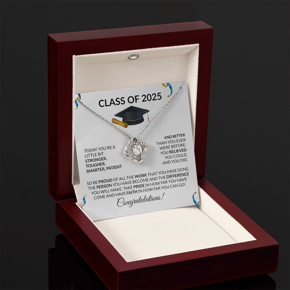 Class of 2025 Graduation Necklace Gift Love Knot-[Heartfelt Family Gift]