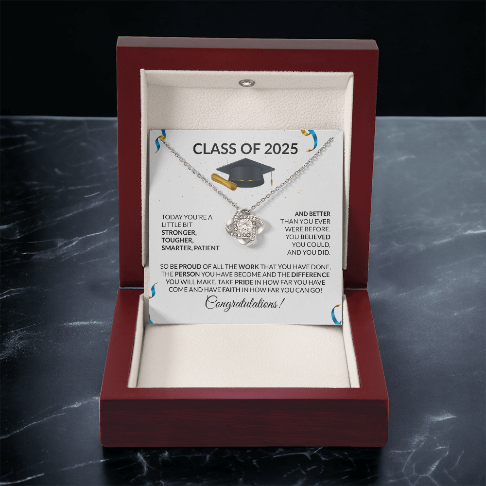 Class of 2025 Graduation Necklace Gift Love Knot-[Heartfelt Family Gift]