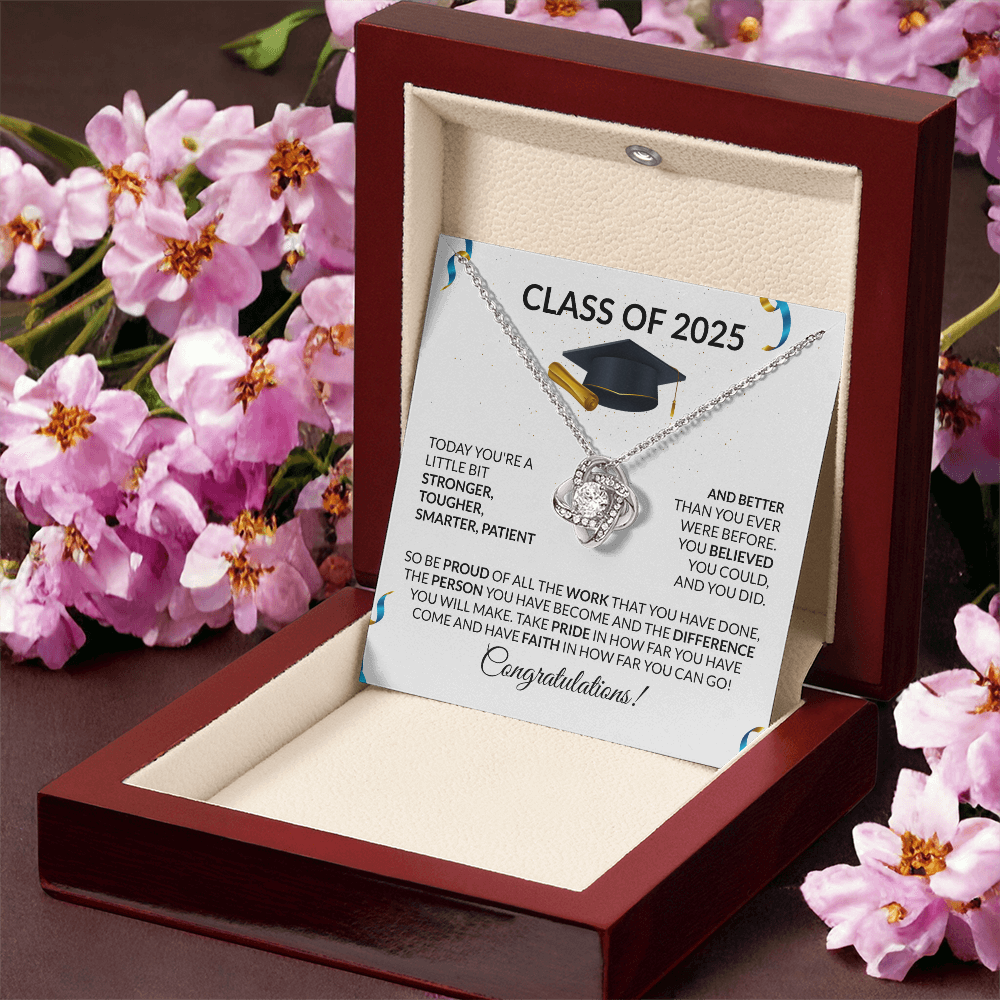 Class of 2025 Graduation Necklace Gift Love Knot-[Heartfelt Family Gift]