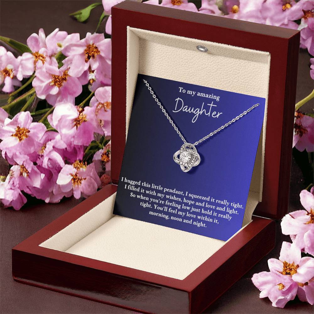 To My Daughter Love Knot Necklace
