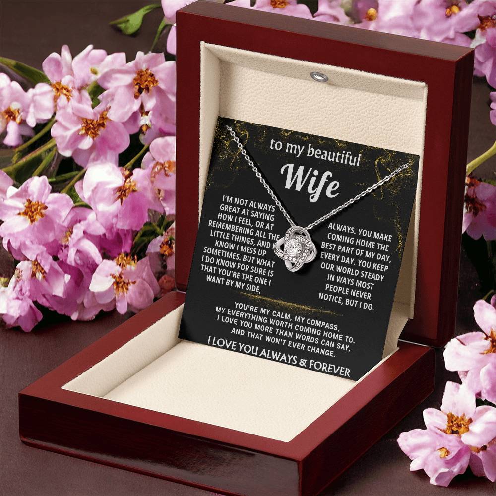 To My Wife Love Knot Necklace