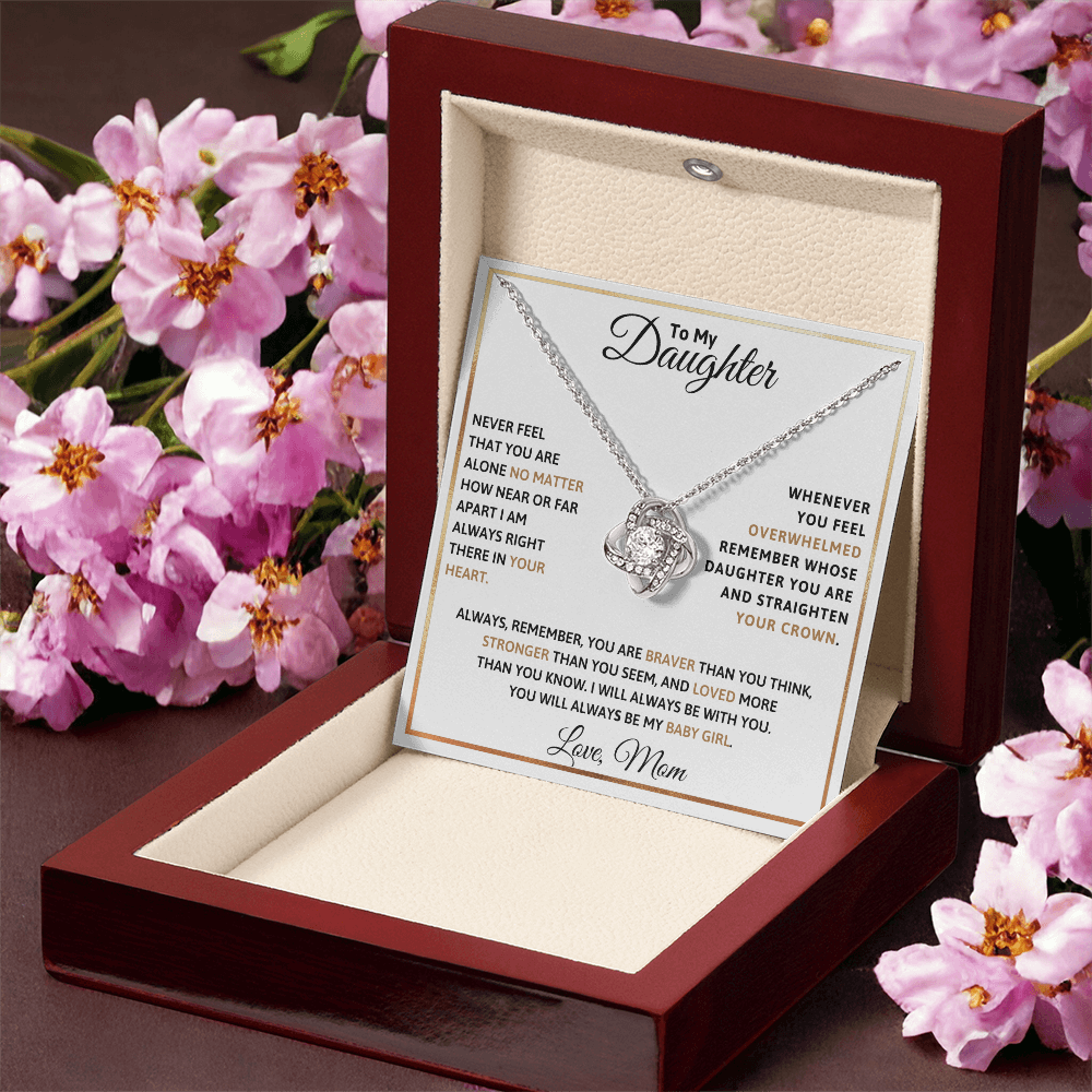 To My Daughter Love Knot Necklace