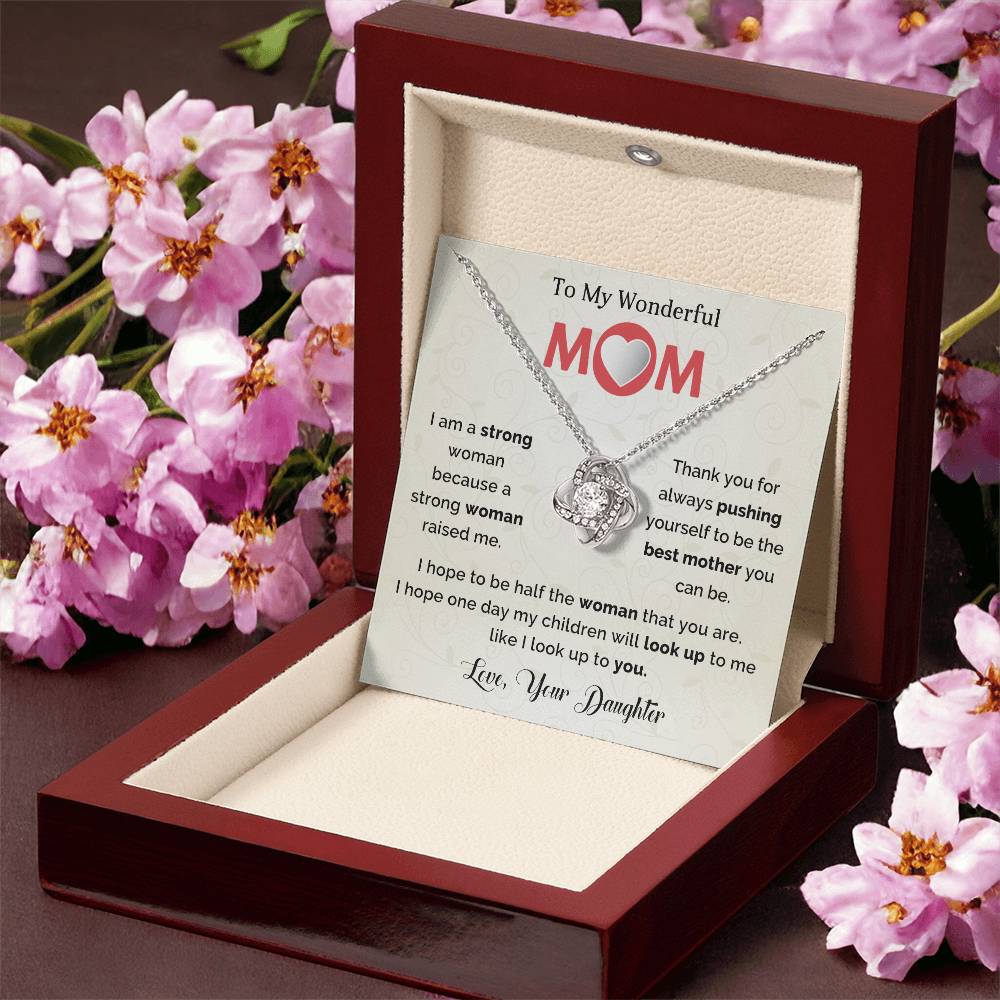 To My Amazing Mom Love Knot Necklace