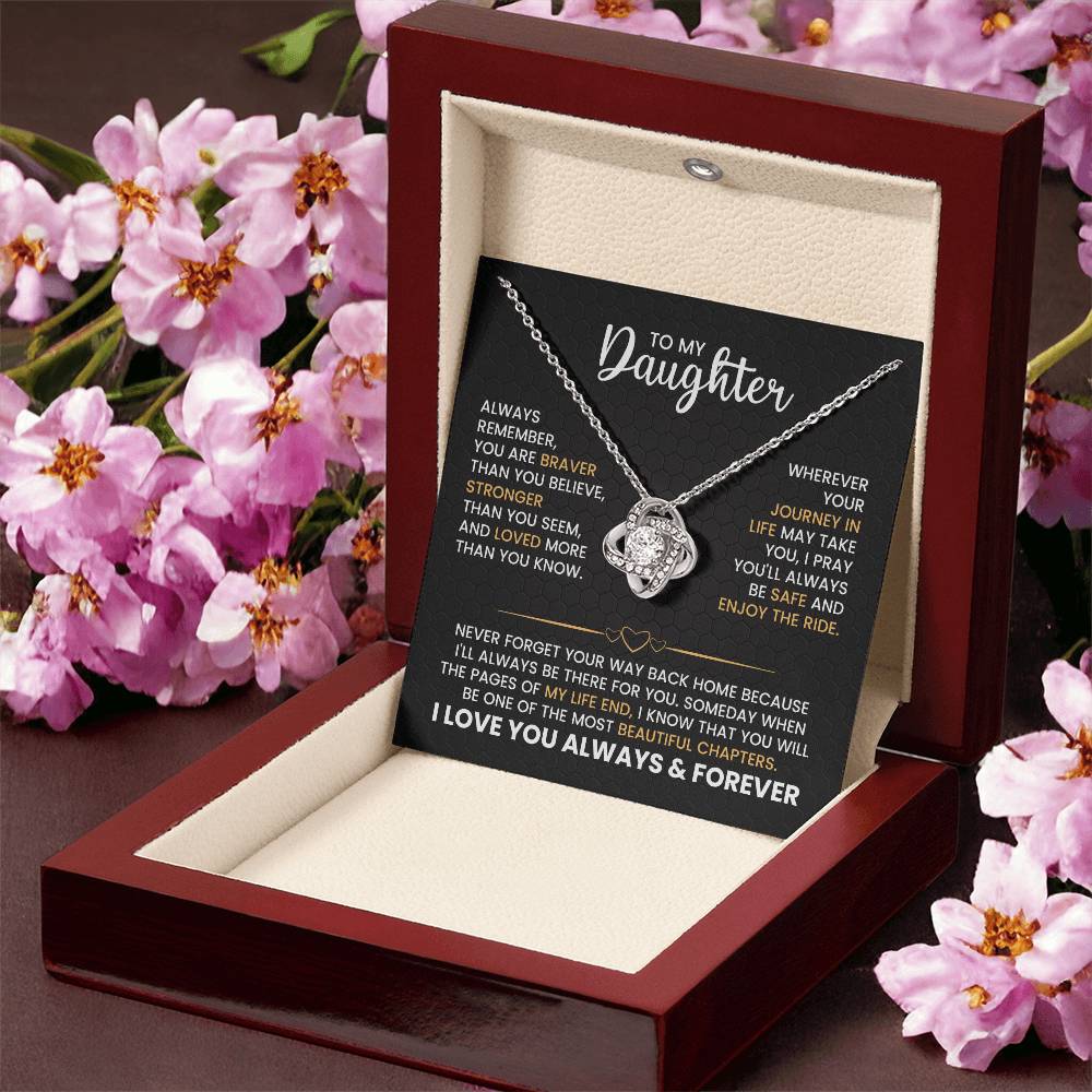 Daughter Love Knot Necklace Gift