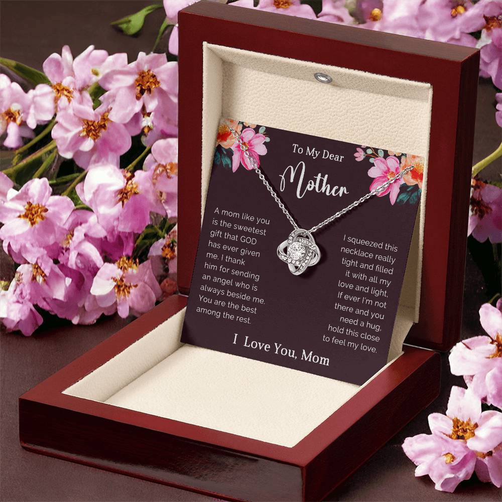 To My Mother Love Knot Necklace Gift