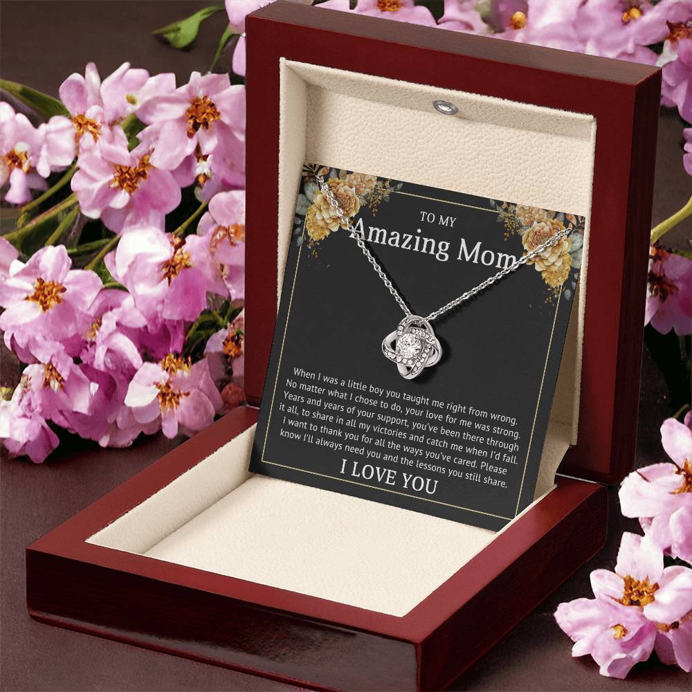 Mom from Daughter Love Knot Necklace Gift