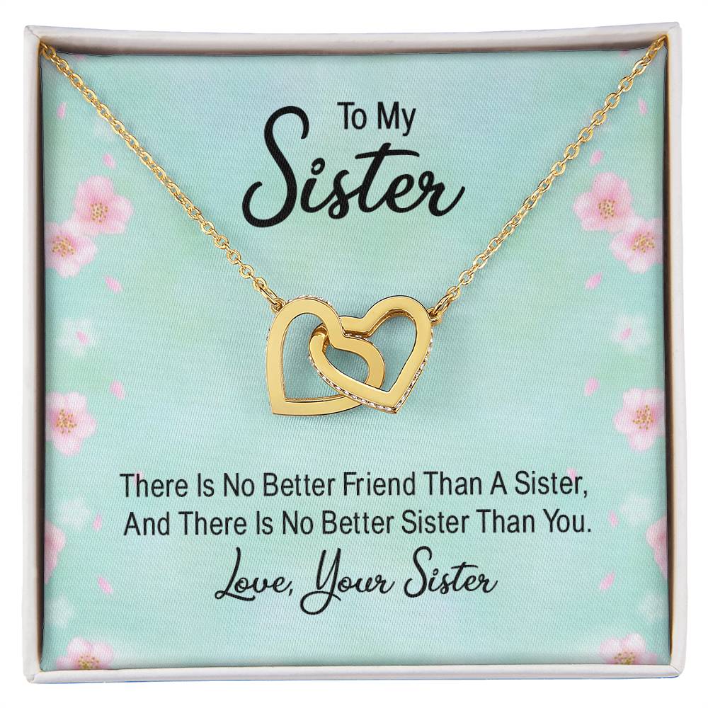 No Better Friend than a Sister Interlocking Hearts Necklace-[Heartfelt Family Gift]