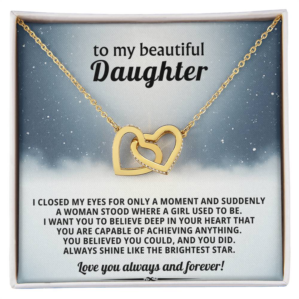 Daughter Interlocking Hearts Necklace Gift
