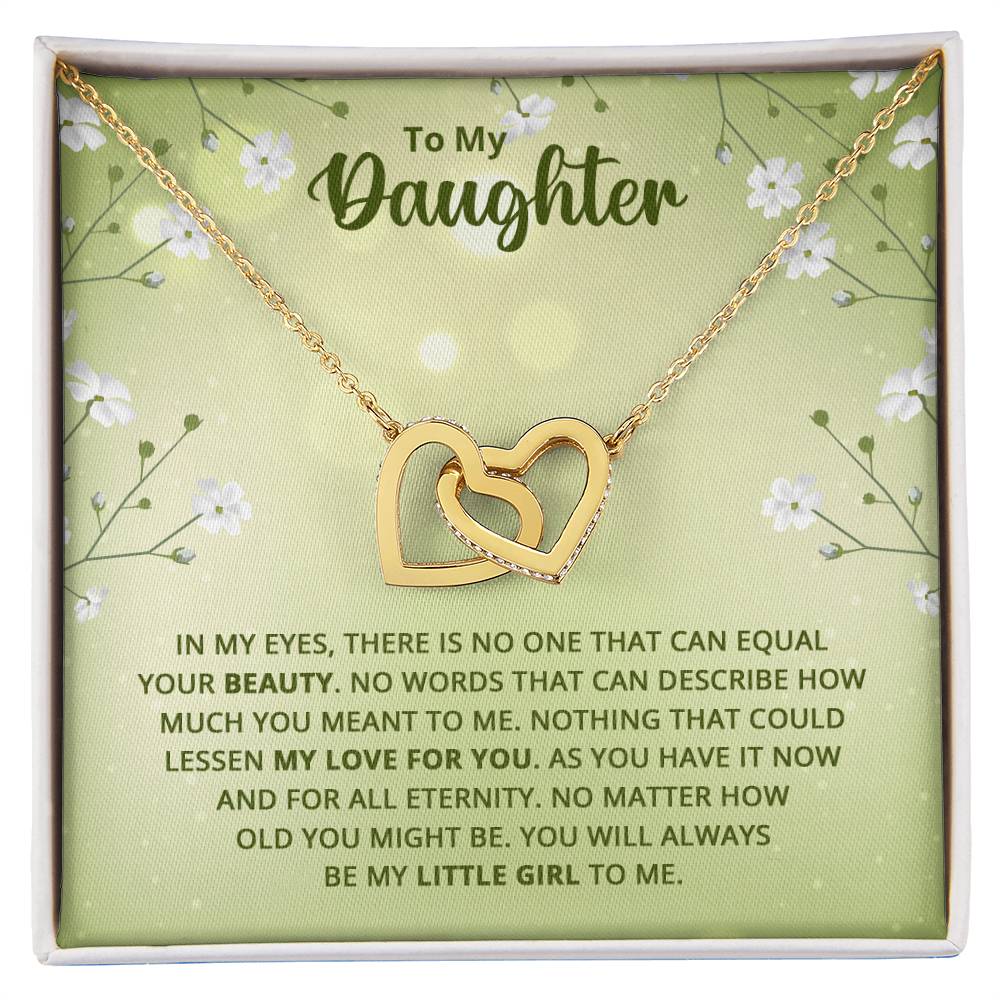 Daughter Interlocking Hearts Necklace-[Heartfelt Family Gift]