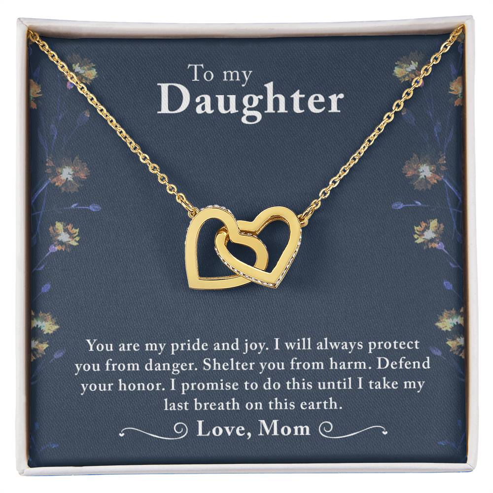 Daughter My Pride Interlocking Hearts Necklace-[Heartfelt Family Gift]