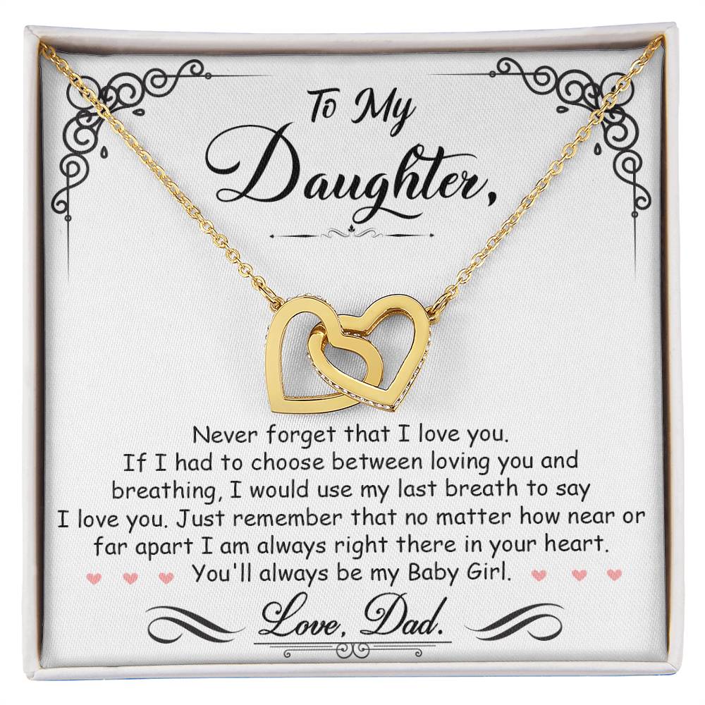 Interlocking Hearts Necklace for Daughter - Perfect Gift for Your Baby Girl-[Heartfelt Family Gift]