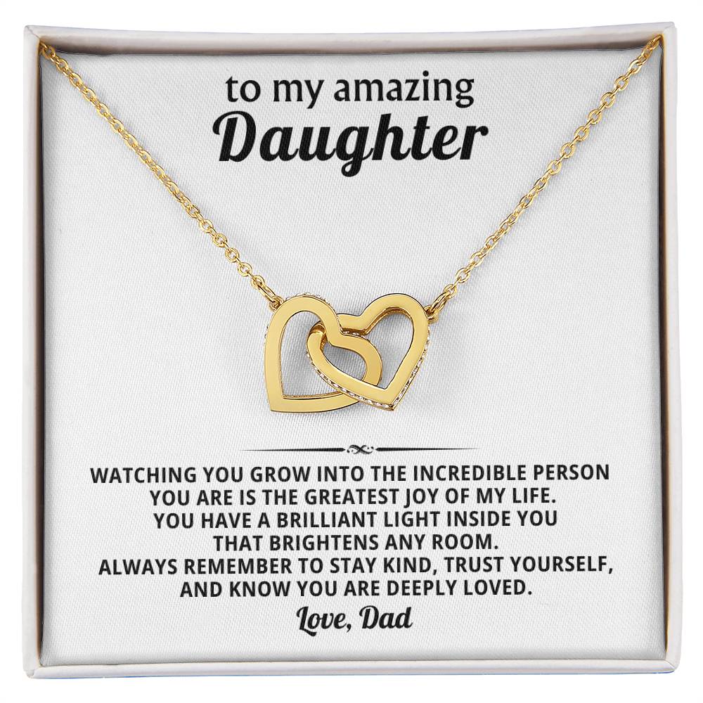 Daughter Interlocking Hearts Necklace Gift