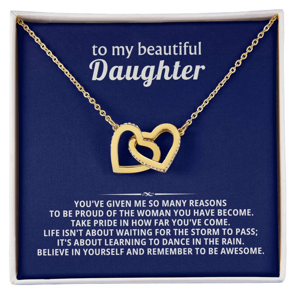 Daughter Interlocking Hearts Necklace Gift from Dad