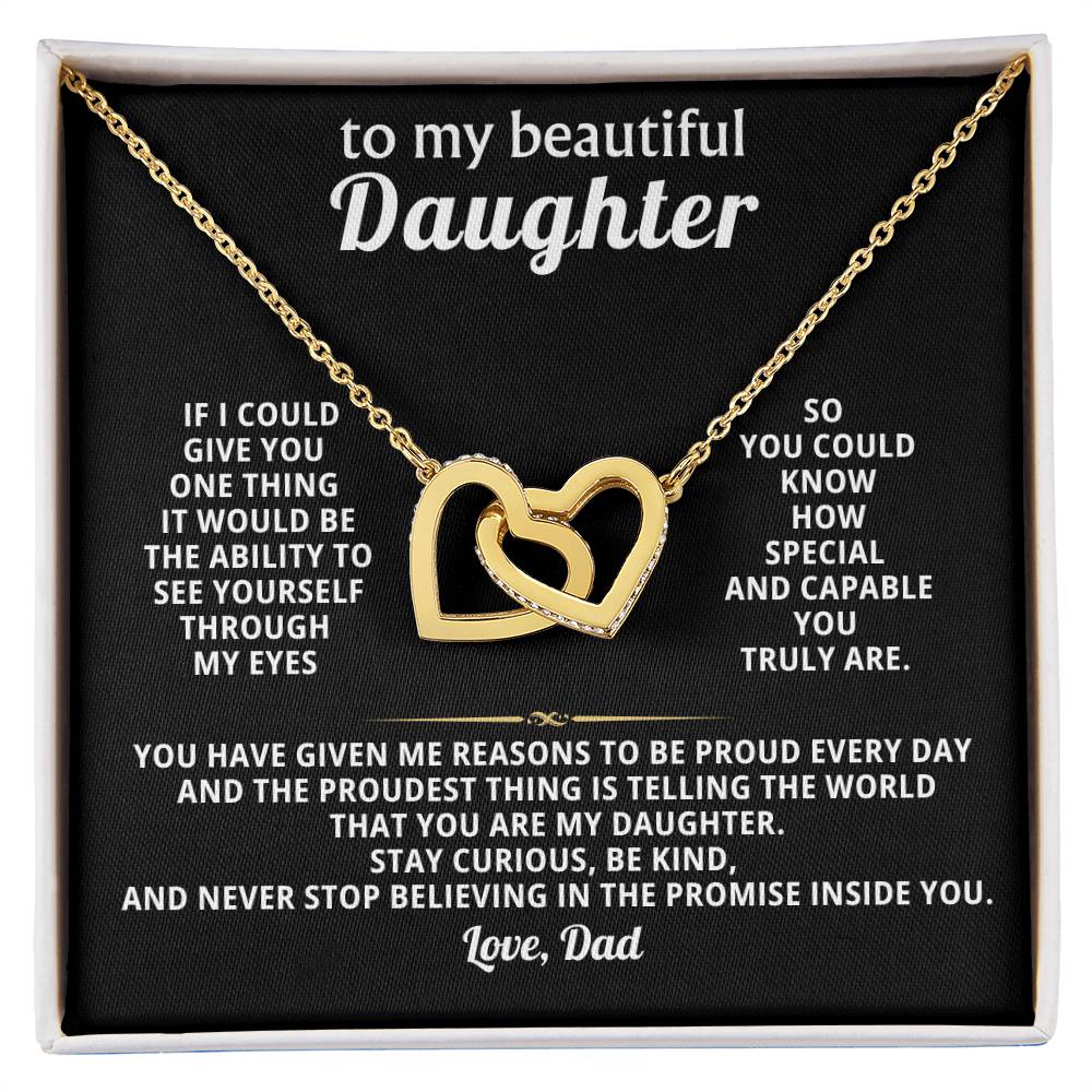 Daughter Interlocking Hearts Necklace Gift from Dad