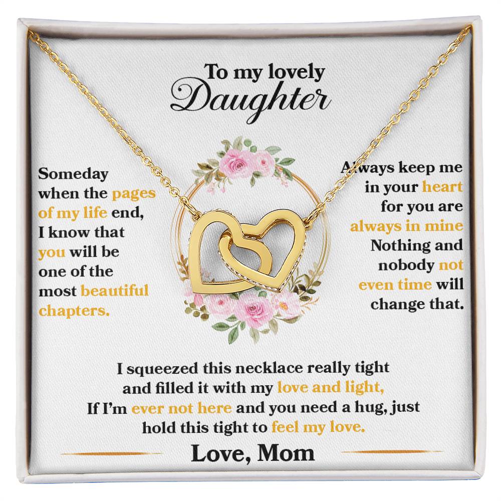 Daughter Pages Heart Necklace - Interlocking Design for Meaningful Gift-[Heartfelt Family Gift]