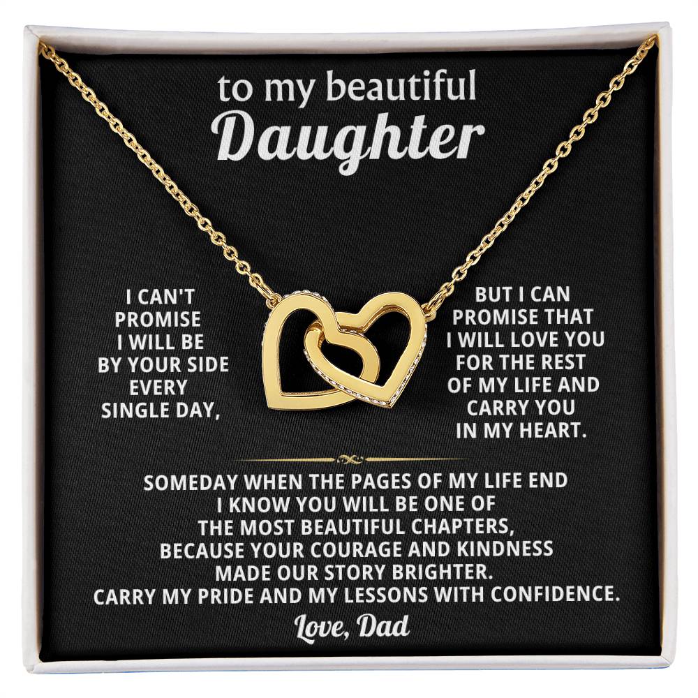 Daughter Interlocking Hearts Necklace Gift from Dad
