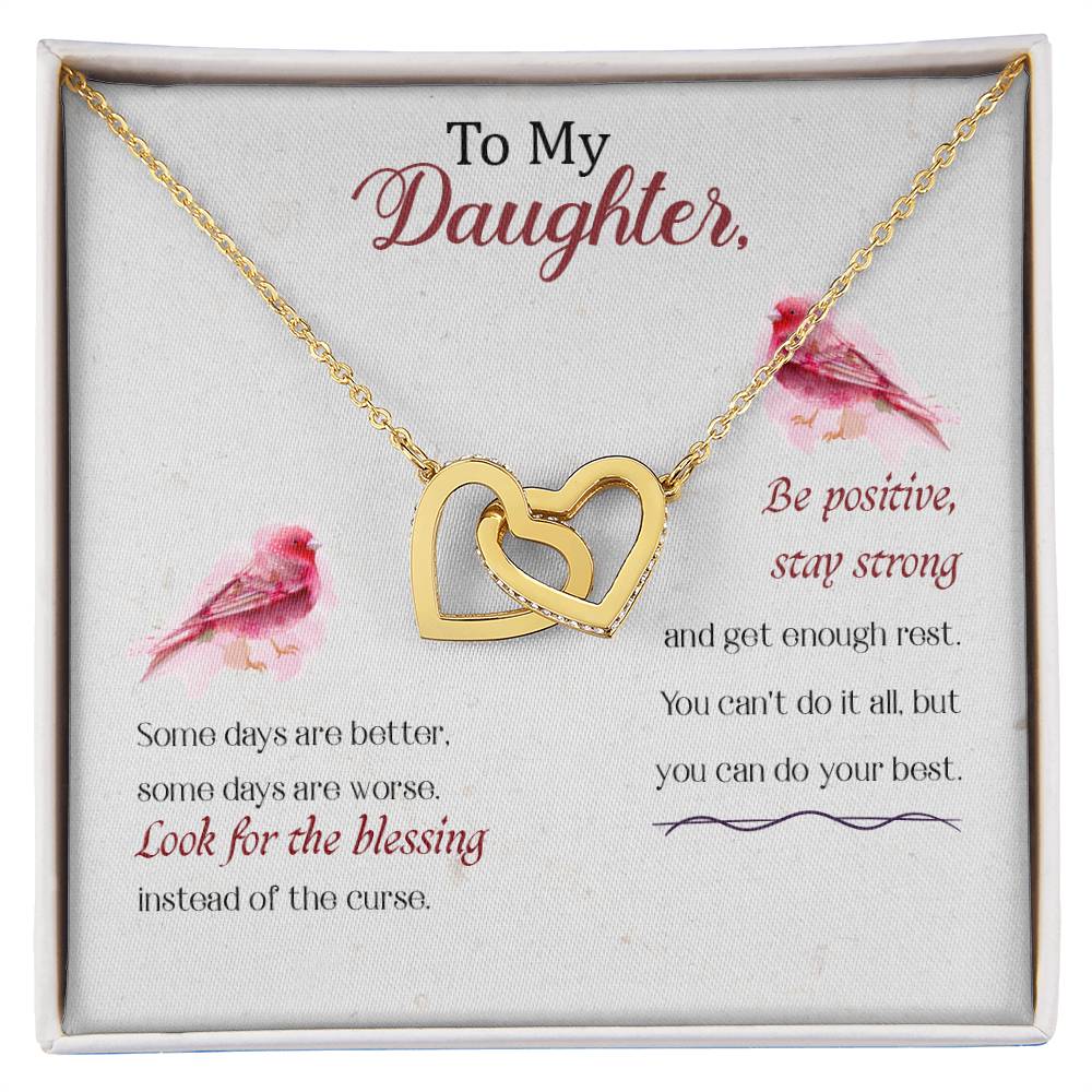 Daughter Some Days Are Better Interlocking Hearts Necklace-[Heartfelt Family Gift]