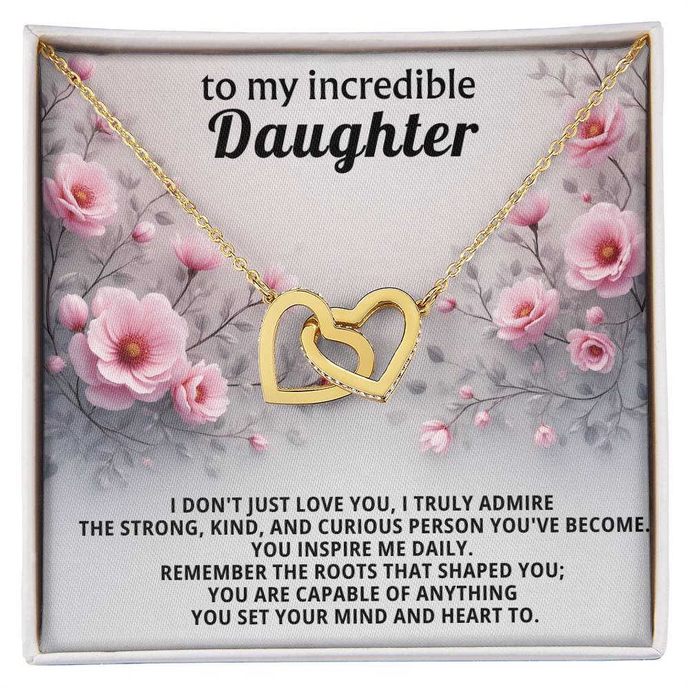 Daughter Interlocking Hearts Necklace Gift