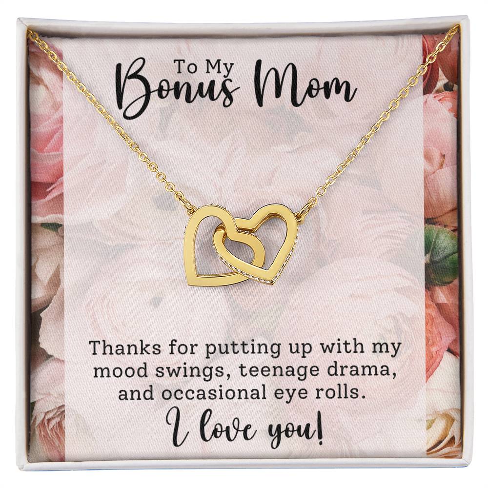 Bonus Mom Interlocking Hearts Necklace-[Heartfelt Family Gift]