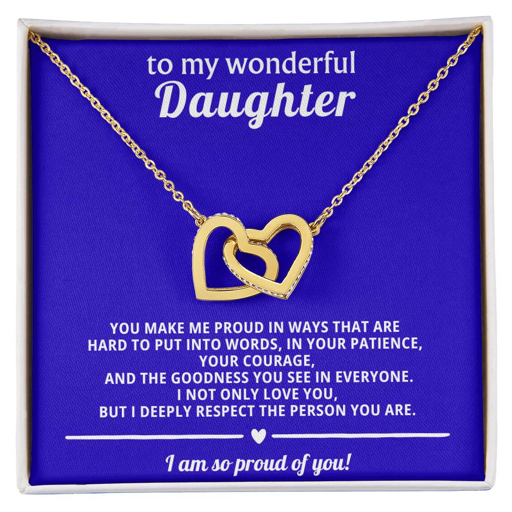 Daughter Interlocking Hearts Necklace Gift