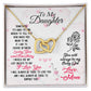 To Daughter Loving and Breathing Interlocking Hearts Necklace-[Heartfelt Family Gift]