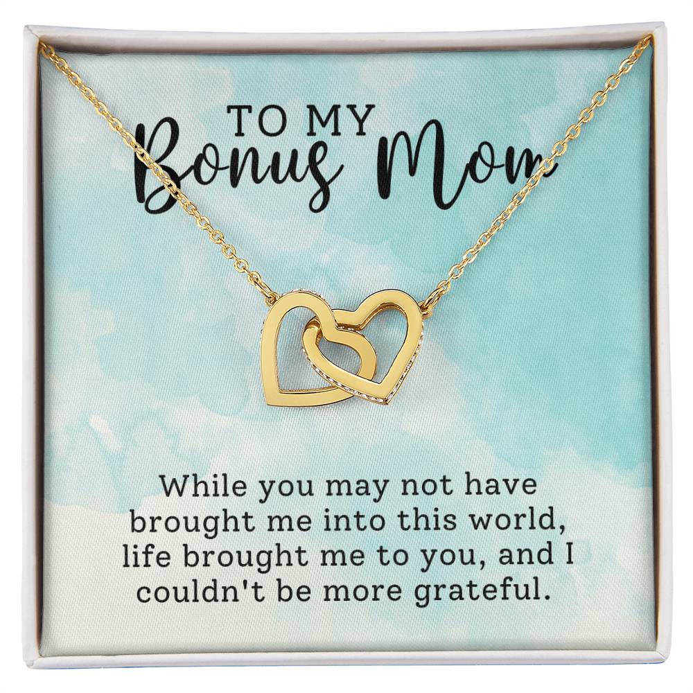 Bonus Mom Interlocking Hearts Necklace-[Heartfelt Family Gift]