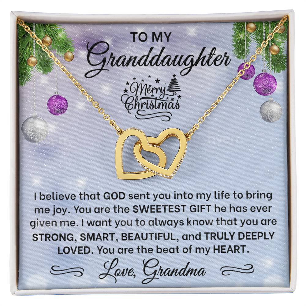 Granddaughter Interlocking Hearts Necklace-[Heartfelt Family Gift]