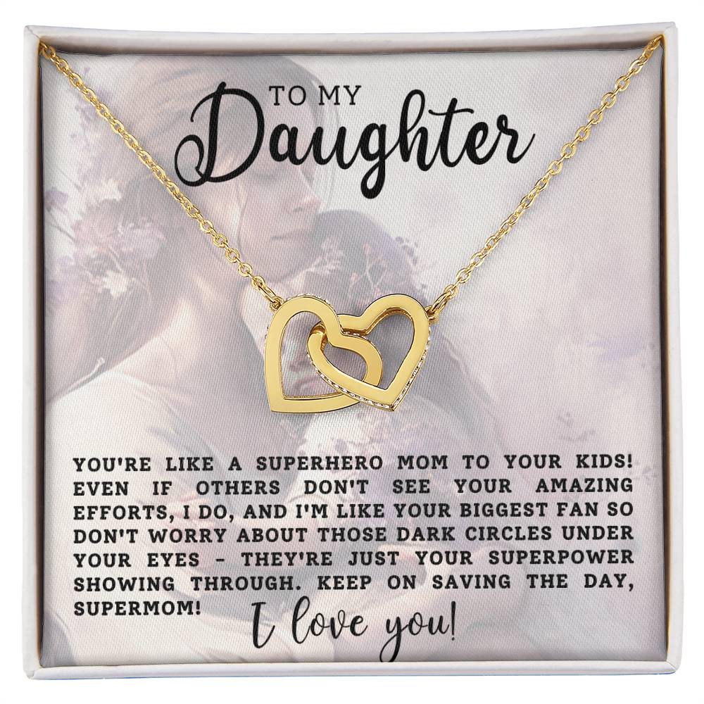 Daughter Interlocking Hearts Necklace-[Heartfelt Family Gift]