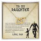 Daughter Aim For The Skys Interlocking Hearts Necklace-[Heartfelt Family Gift]