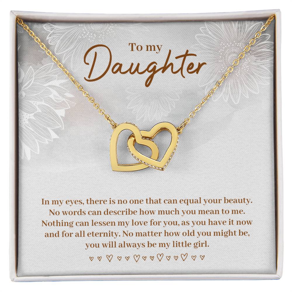 Daughter in My Eyes Interlocking Hearts Necklace-[Heartfelt Family Gift]