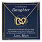 Beautiful Daughter Interlocking Hearts Necklace-[Heartfelt Family Gift]