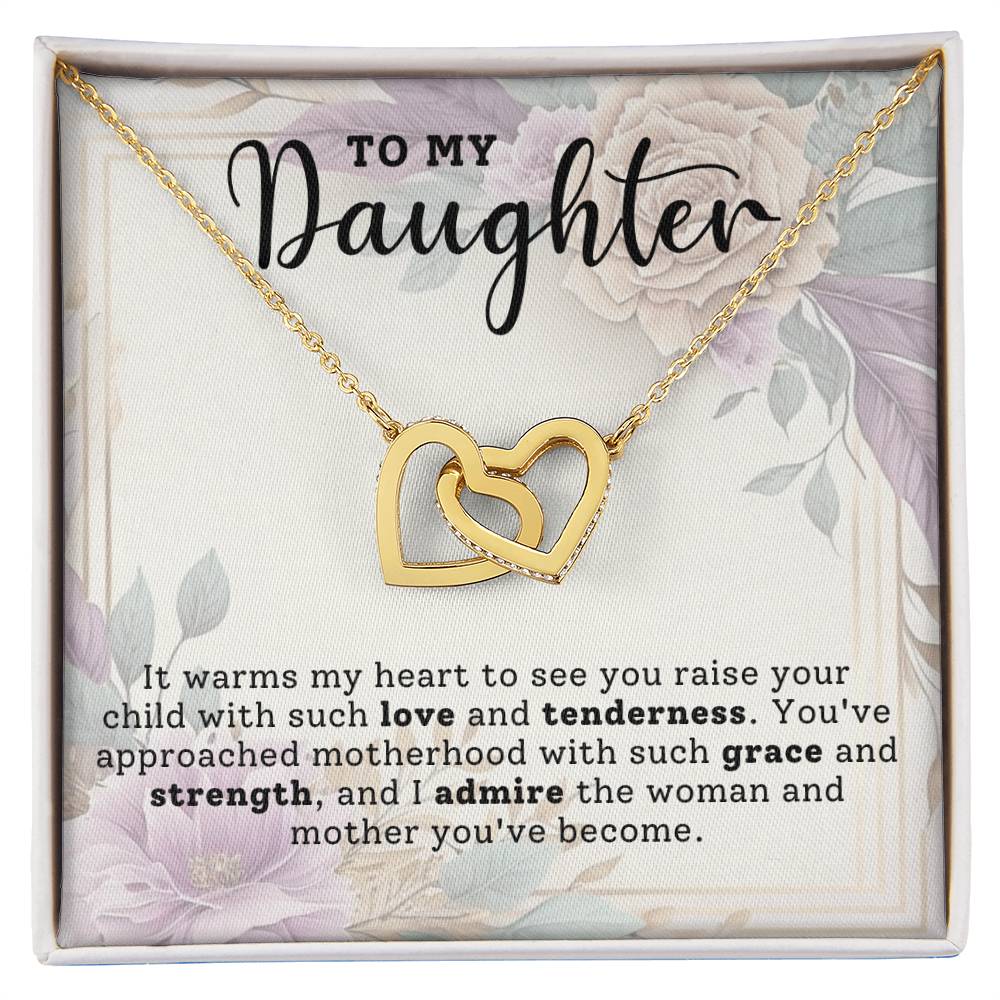 Daughter Admiration Interlocking Hearts Necklace-[Heartfelt Family Gift]