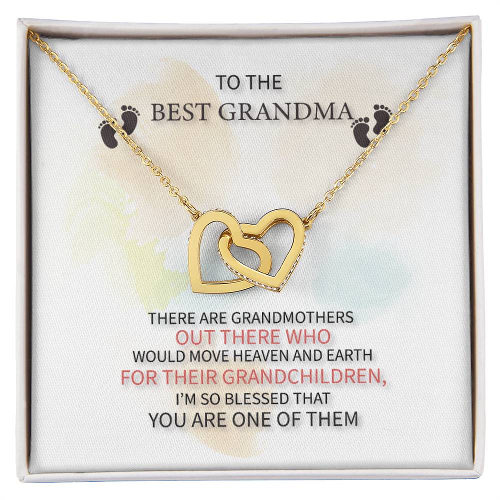 Best Grandma Interlocking Hearts Necklace-[Heartfelt Family Gift]