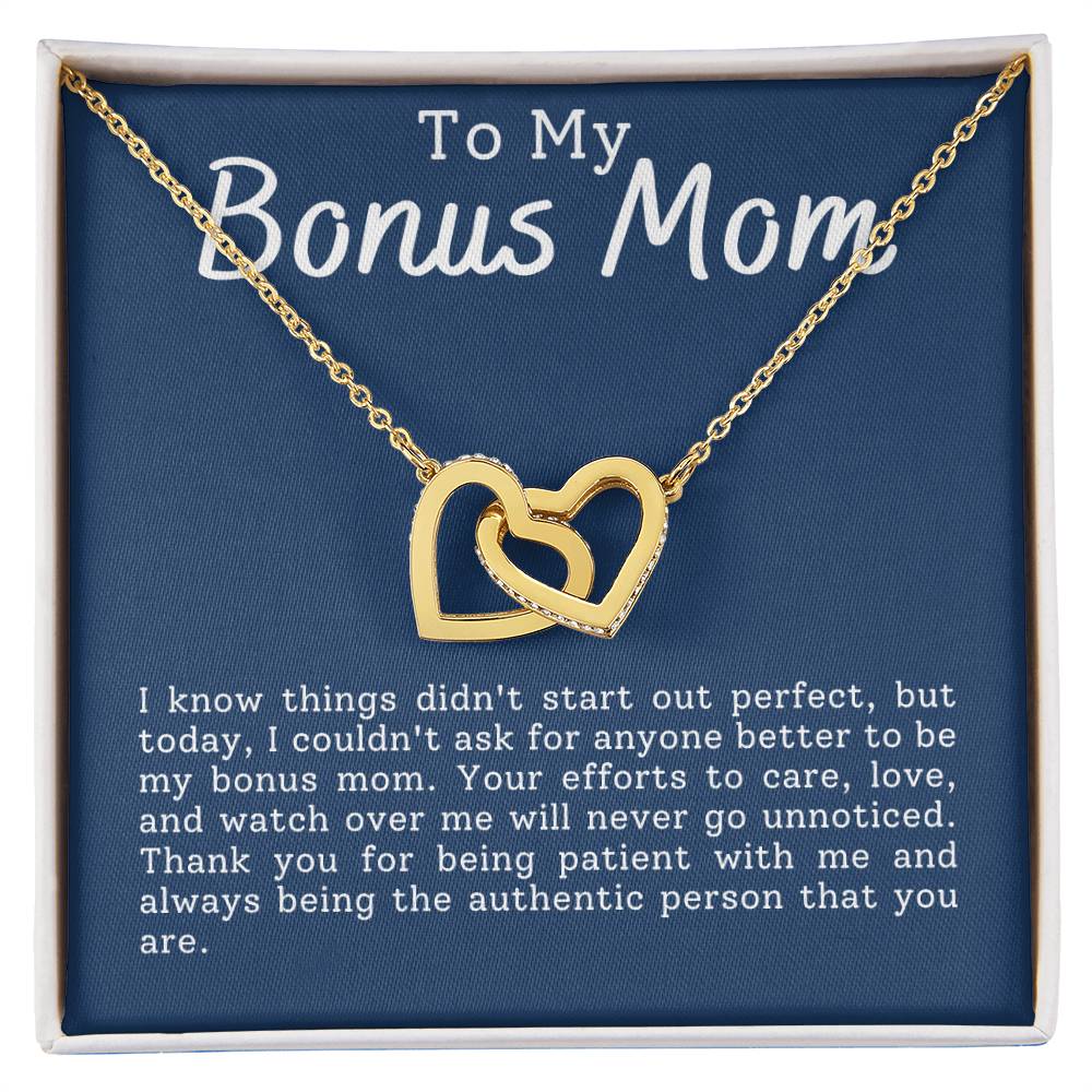 Bonus Mom Interlocking Hearts Necklace-[Heartfelt Family Gift]