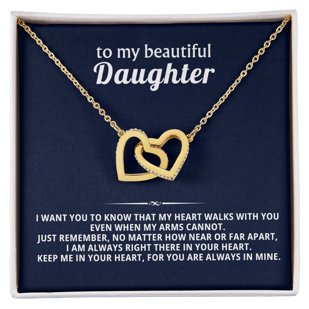 Daughter Interlocking Hearts Necklace Gift