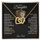Daughter Interlocking Hearts Necklace-[Heartfelt Family Gift]