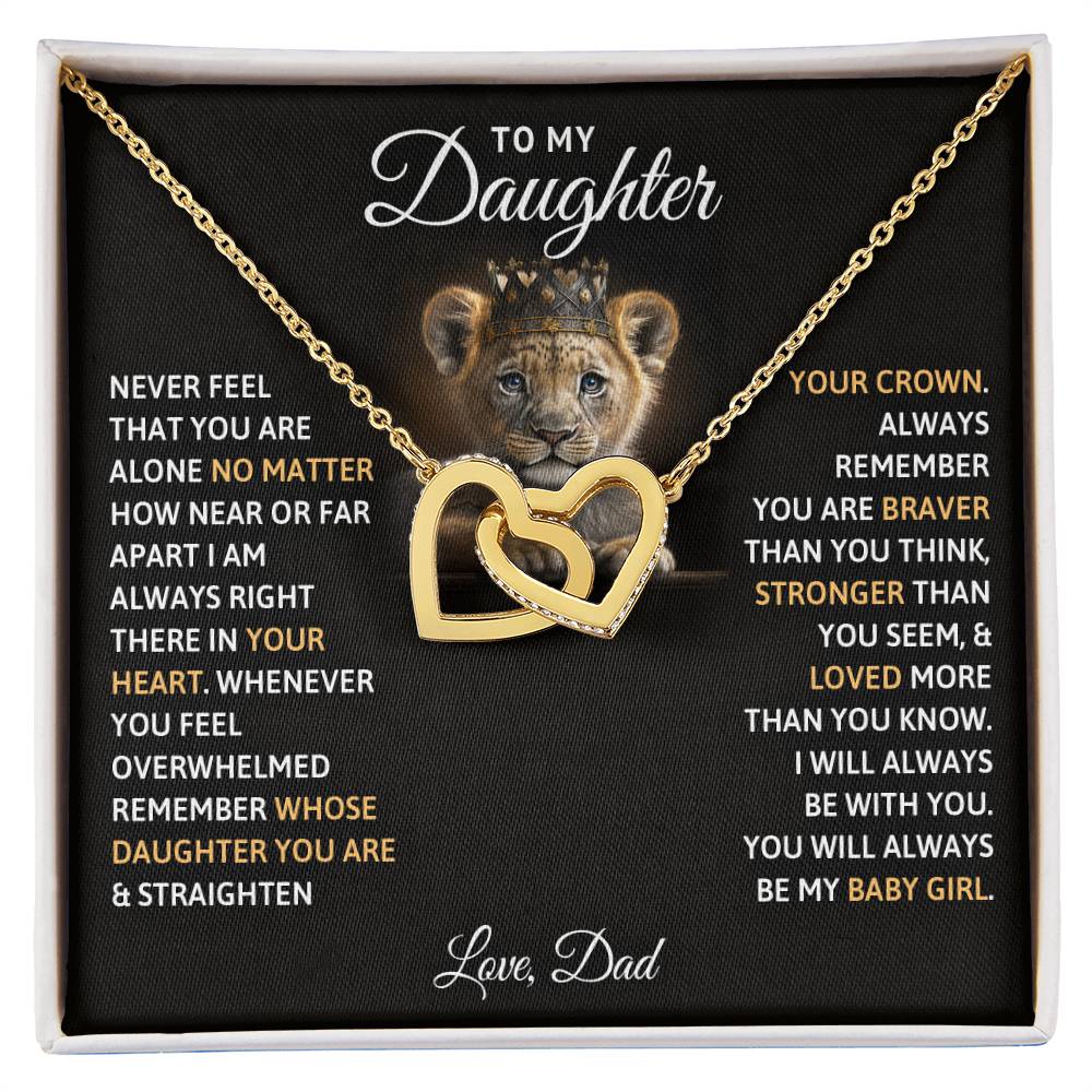 Daughter Interlocking Hearts Necklace-[Heartfelt Family Gift]