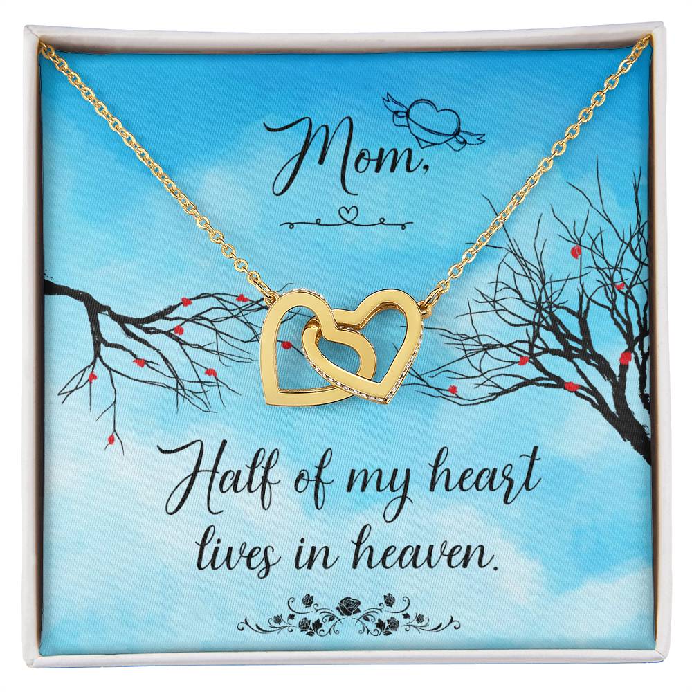 Mom In Heaven Interlocking Hearts Necklace-[Heartfelt Family Gift]