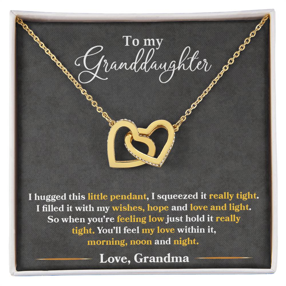Interlocking Hearts Necklace - Granddaughters Tight Hug - Perfect Gift-[Heartfelt Family Gift]