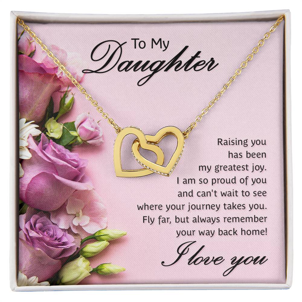 Daughter Proud Interlocking Hearts Necklace-[Heartfelt Family Gift]
