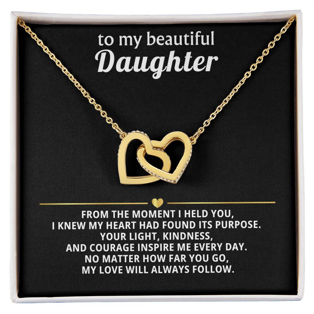Daughter Interlocking Hearts Necklace Gift