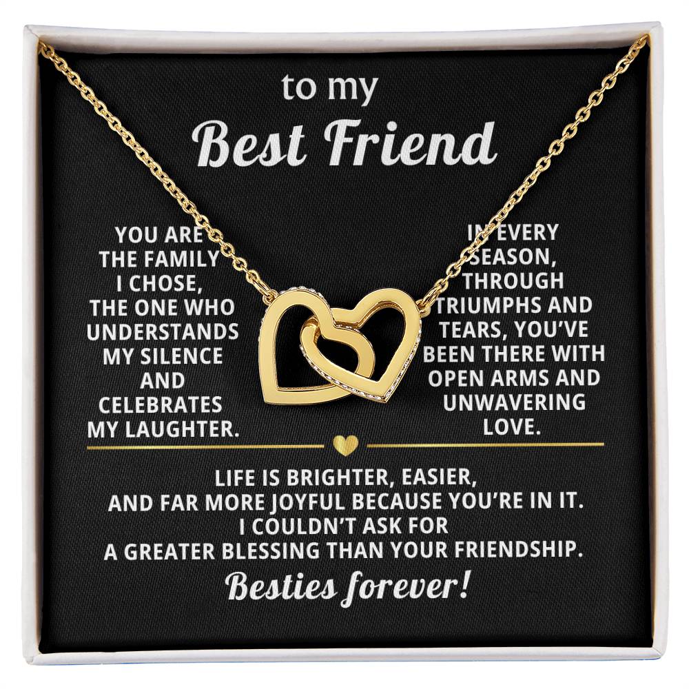 Best friend interlocking hearts necklace from bff