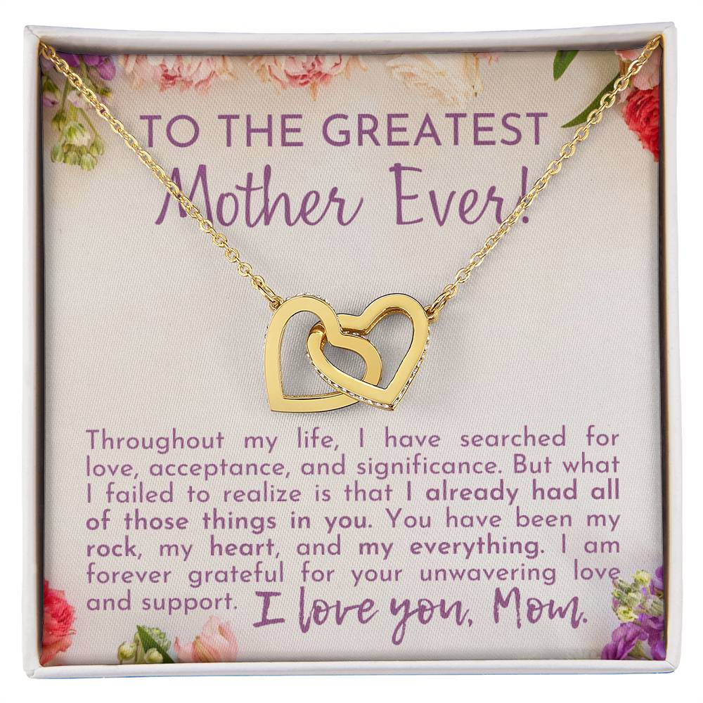 Greatest Mother Ever Interlocking Hearts Necklace-[Heartfelt Family Gift]