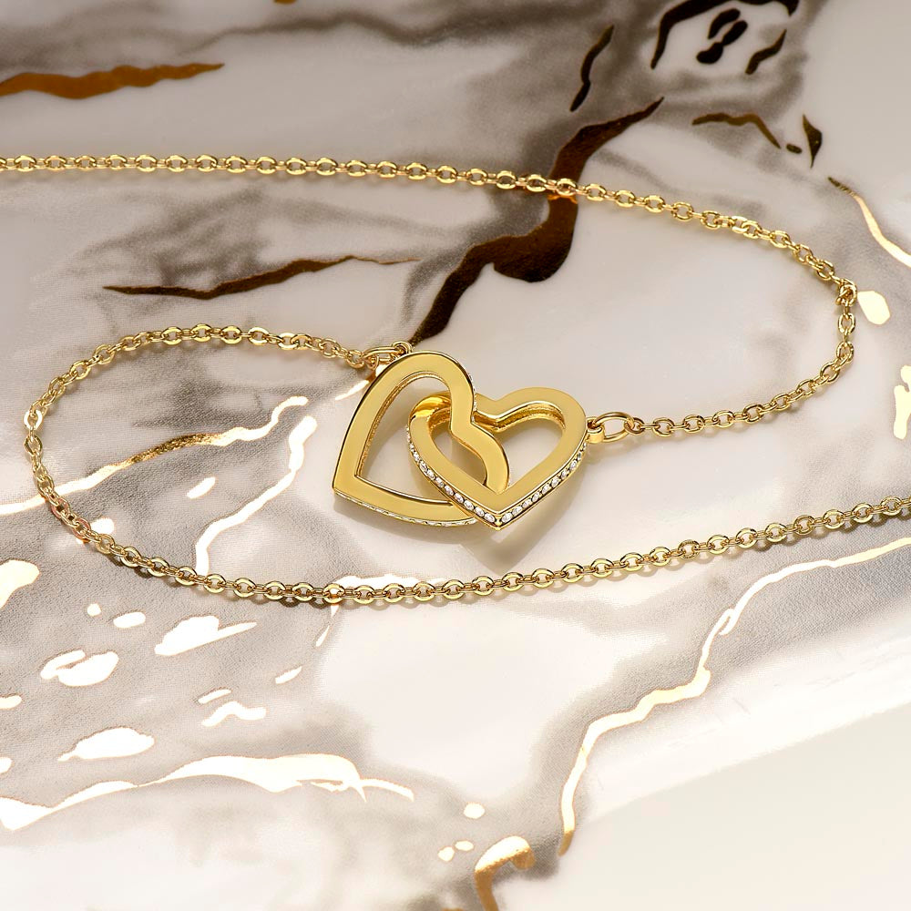 Granddaughter Christmas Interlocking Hearts Necklace Gift-[Heartfelt Family Gift]